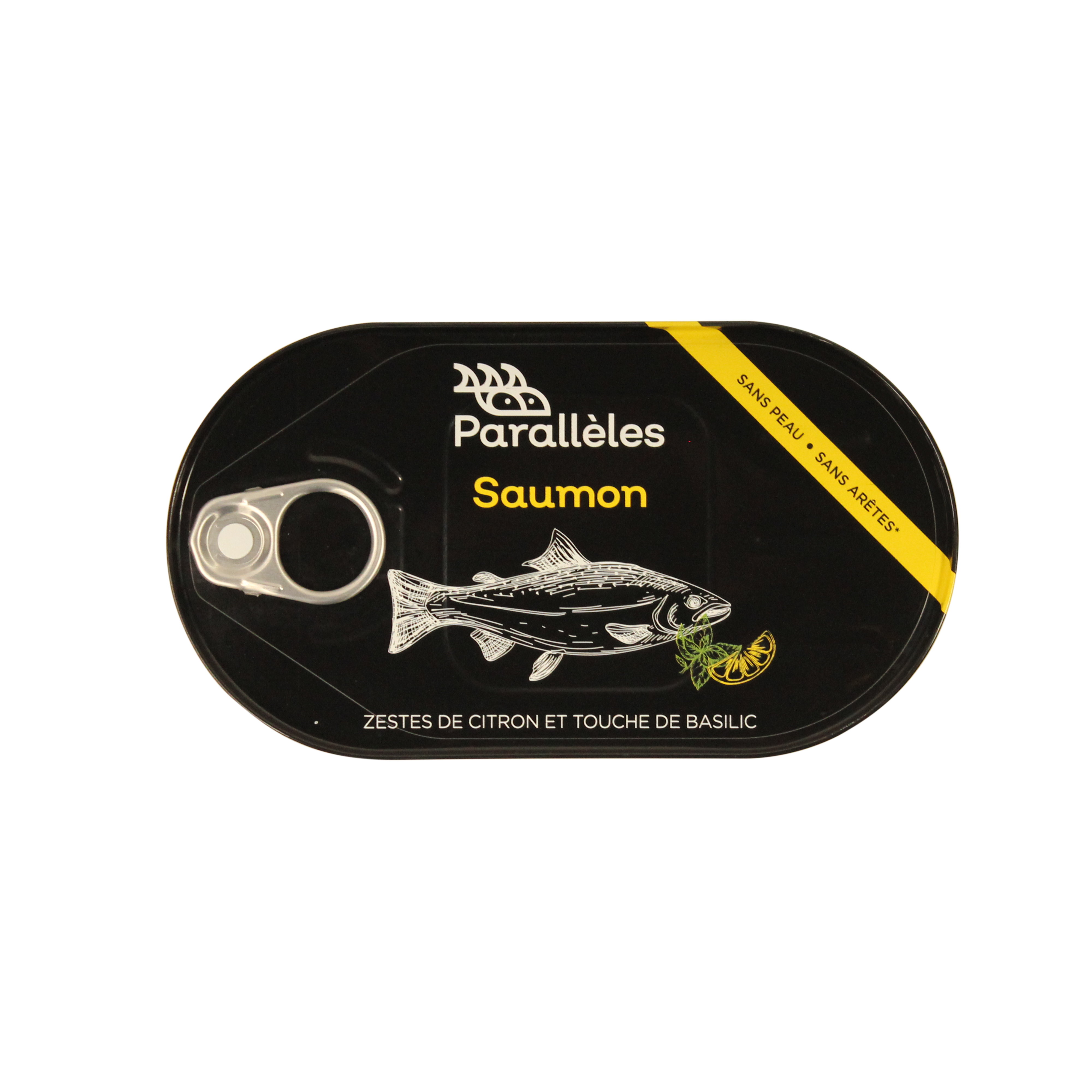 Saumon  au citron et ses zestes- touche de basilic-190g - Conserves Parallèles 