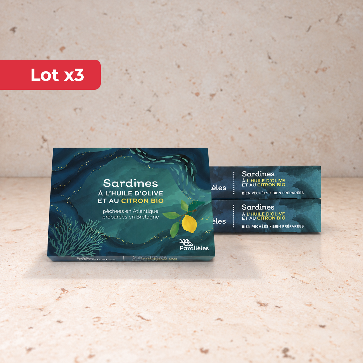 Lot x3 Sardines à l'huile d'olive et au citron BIO