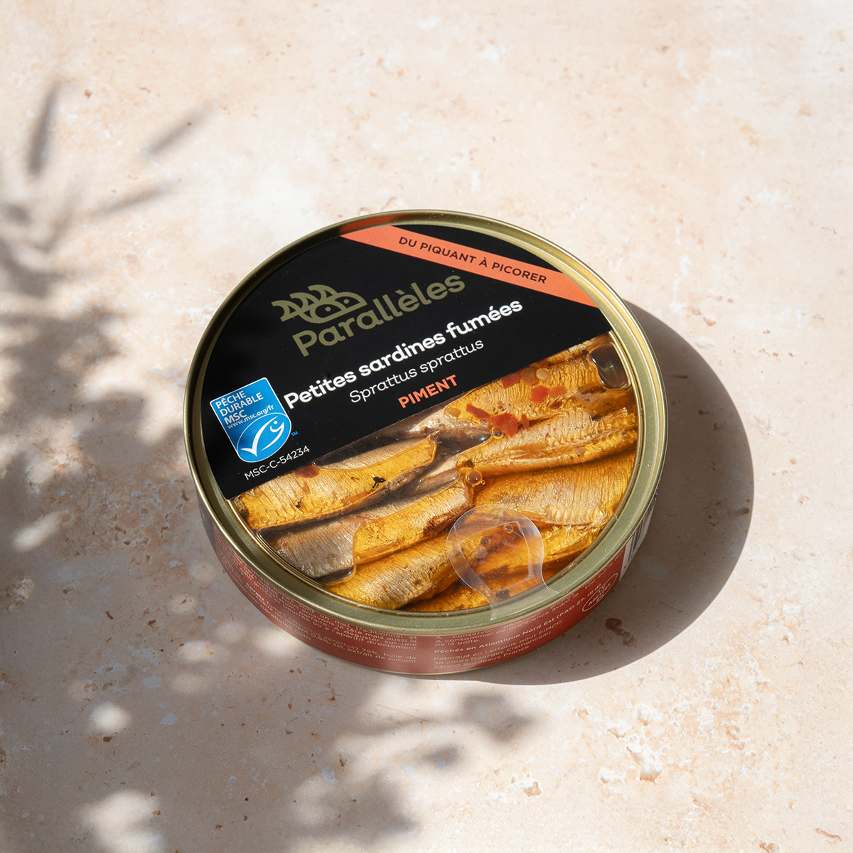 Petites sardines (Sprats) fumées MSC au piment