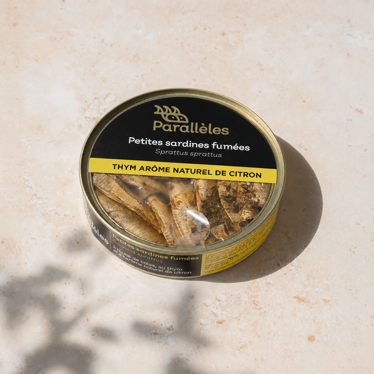 Petites sardines (Sprats) fumées à l'huile de colza - touche de thym et de citron