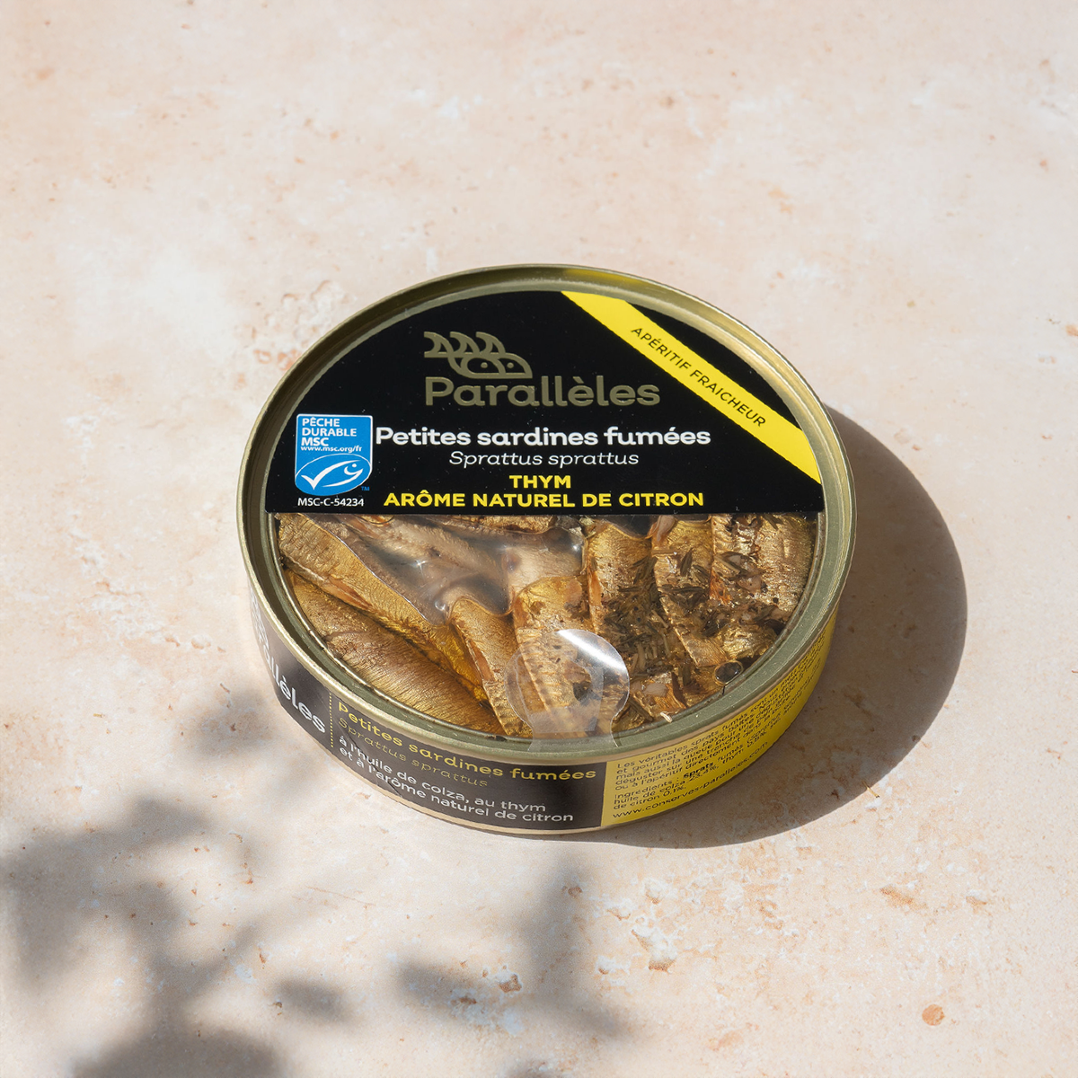 Petites sardines (Sprats) fumées MSC à l'huile de colza - touche de thym et de citron