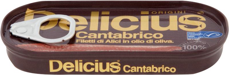 Delicius - Filets d'Anchois MSC de la Mer Cantabrique à l'huile d'olive - Conserves Parallèles 