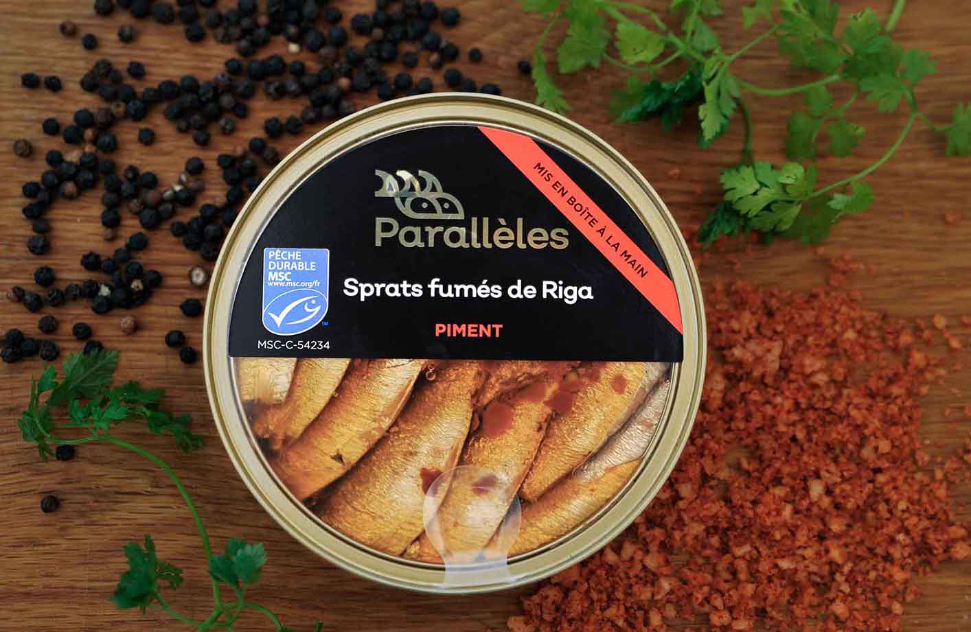 Sprats fumés de Riga au piment - 160g-Conserves Parallèles